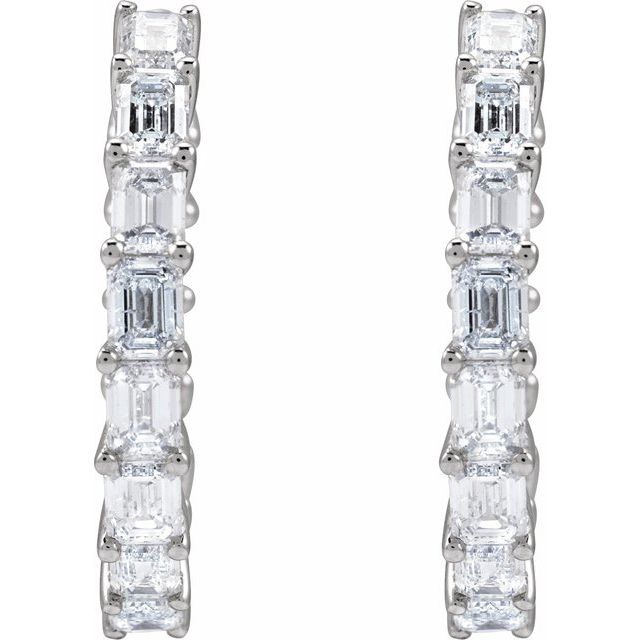 14K Yellow 3 CTW Natural Diamond Inside-Outside 21.2 mm Hoop Earrings