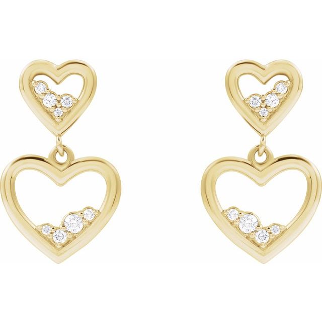 Natural Diamond Heart Earrings