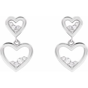 Natural Diamond Heart Earrings
