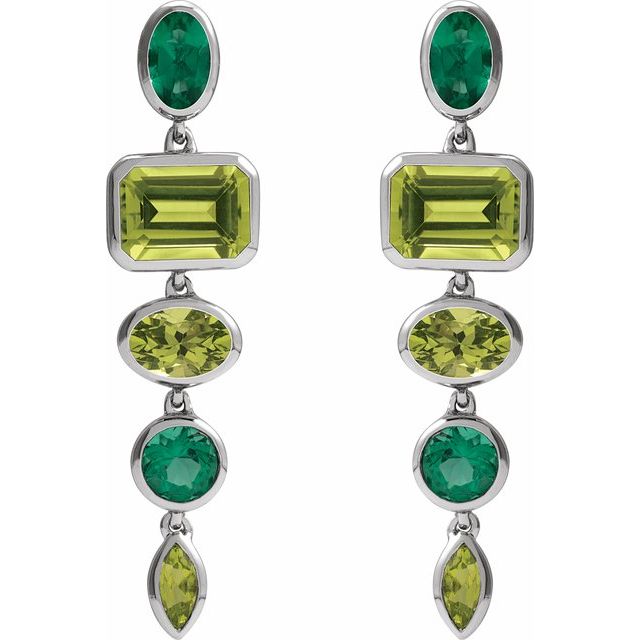 Natural Peridot Emerald Dangle Earrings