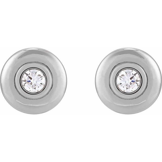 1/2 CTW Natural Diamond Puffed Stud Earrings