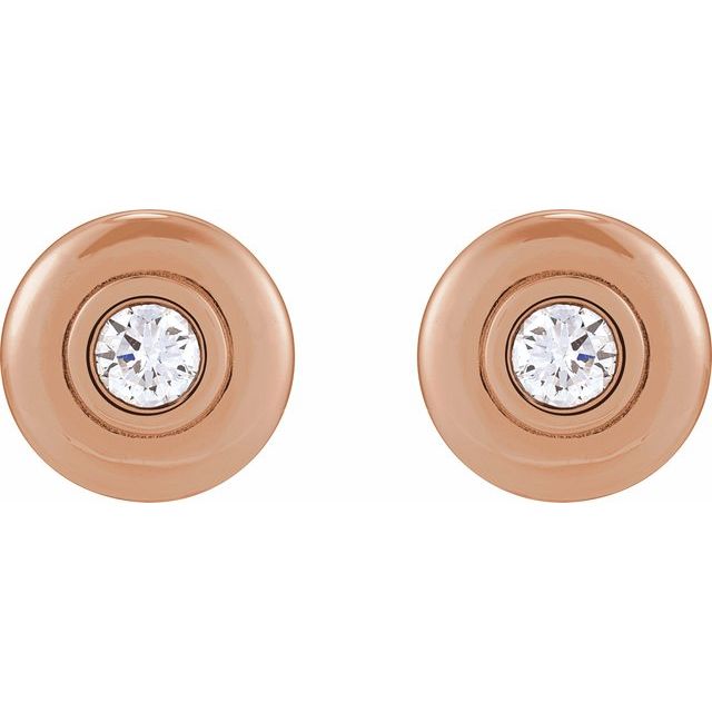1/2 CTW Natural Diamond Puffed Stud Earrings