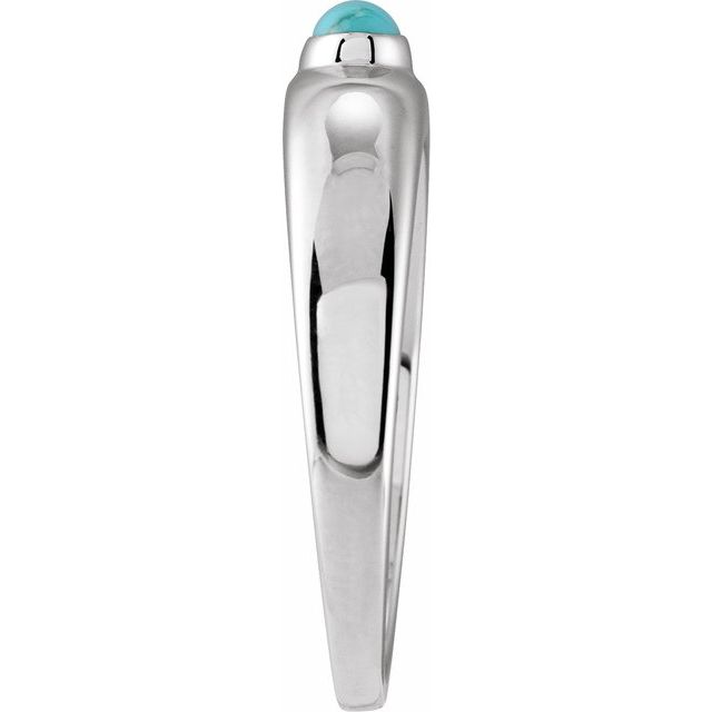 14K Yellow Natural Turquoise Cabochon Dome Ring