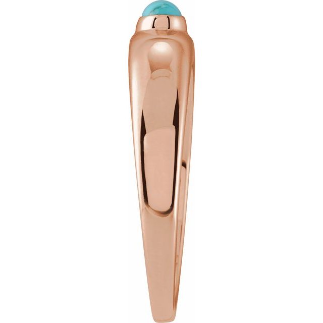 14K Yellow Natural Turquoise Cabochon Dome Ring