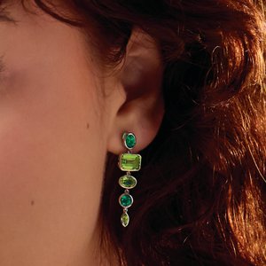 Natural Peridot Emerald Dangle Earrings
