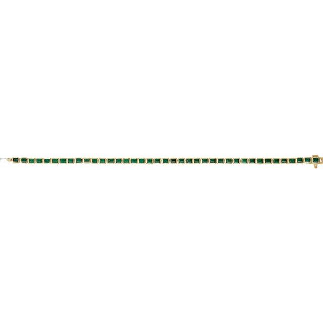 Bezel Set Emerald Cut Gemstone Tennis Bracelet