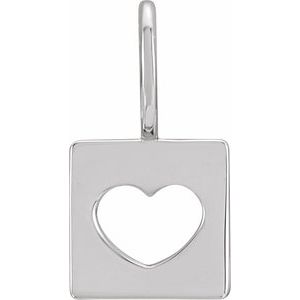 14.97x8 mm Pierced Heart Charm/Pendant