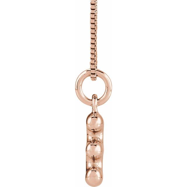 14K Rose Bubble Initial E 18" Necklace