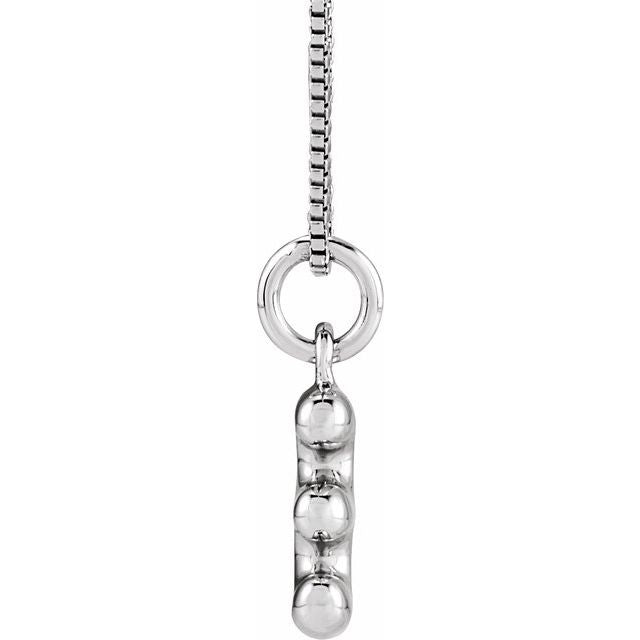 14K White Bubble Initial E 18" Necklace