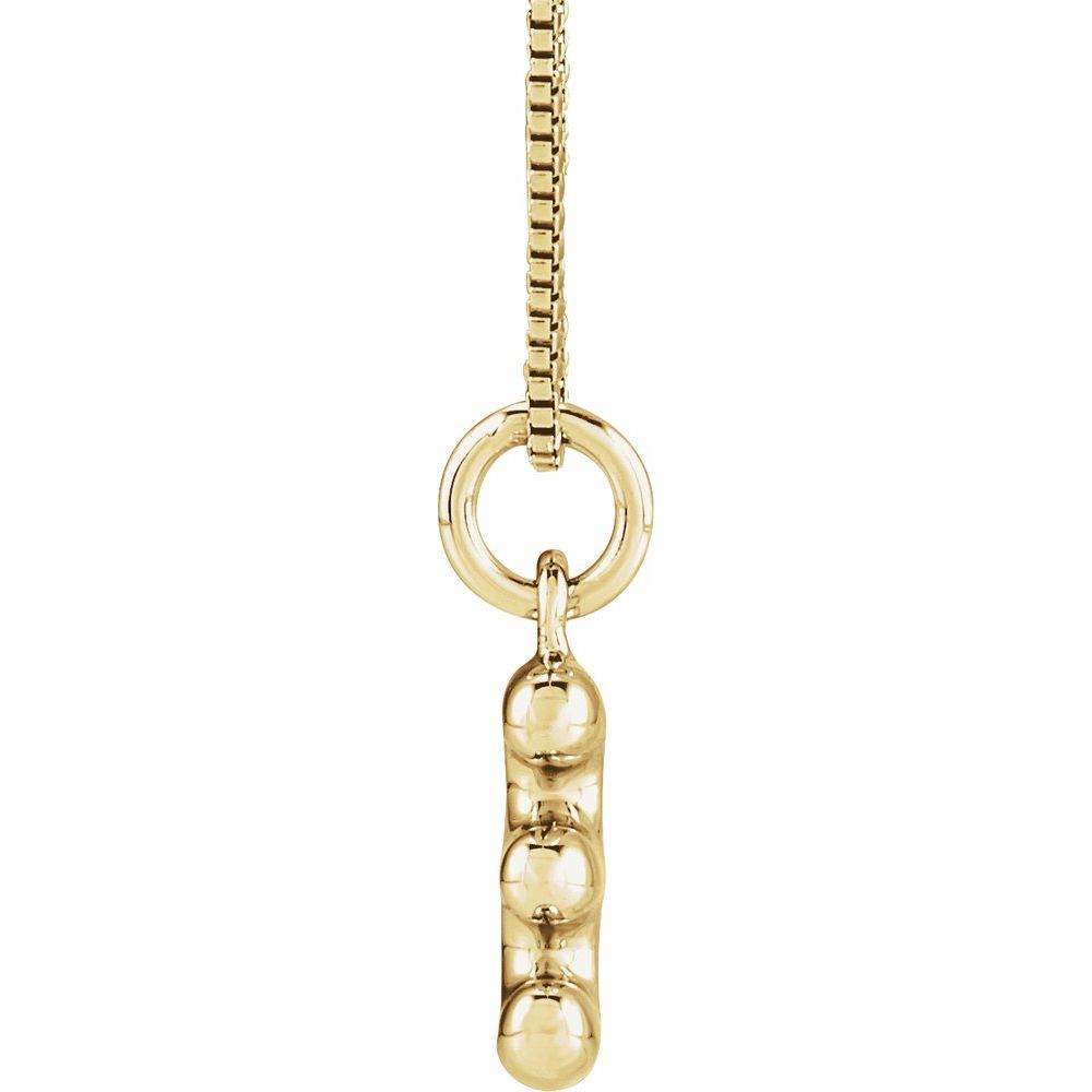 14K Yellow Bubble Initial E 18" Necklace