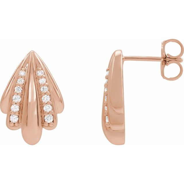 14K Rose 1/5 CTW Natural Diamond Earrings