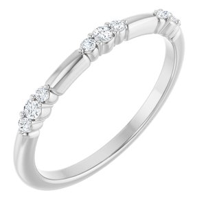14K White 1/8 CTW Natural Diamond Stackable Ring