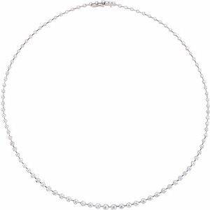 14K White 5 CTW Natural Diamond 18" Necklace