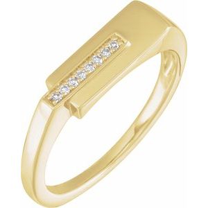 14K Yellow .04 CTW Single-Cut Natural Diamond Ring