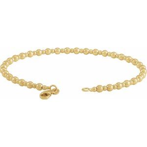 14K Yellow Beaded 7" Bracelet