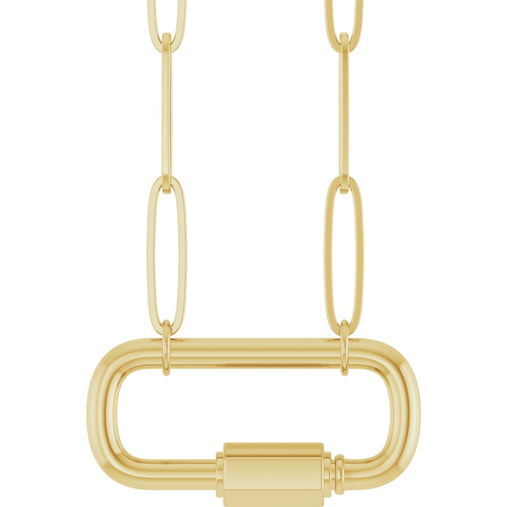 14K Yellow Carabiner Charm 16" Necklace