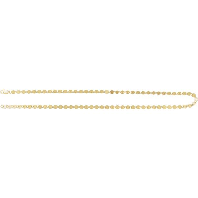 14K Yellow Gold-Filled 4 mm Mirror 7" Chain
