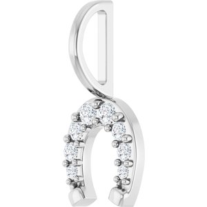 1/8 CTW Natural Diamond Horseshoe Charm/Pendant