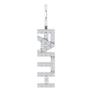 1/8 CTW Natural Diamond "Faith" Charm/Pendant