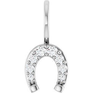 1/8 CTW Natural Diamond Horseshoe Charm/Pendant