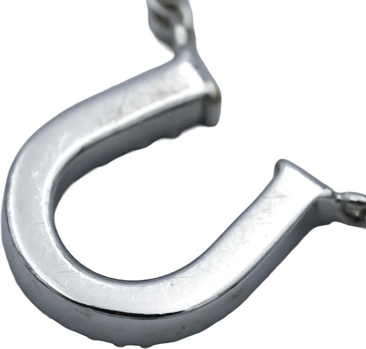 TIFFANY & CO. 18k White Gold VS Diamond Mini Horseshoe Pendant Necklace 0.08CT