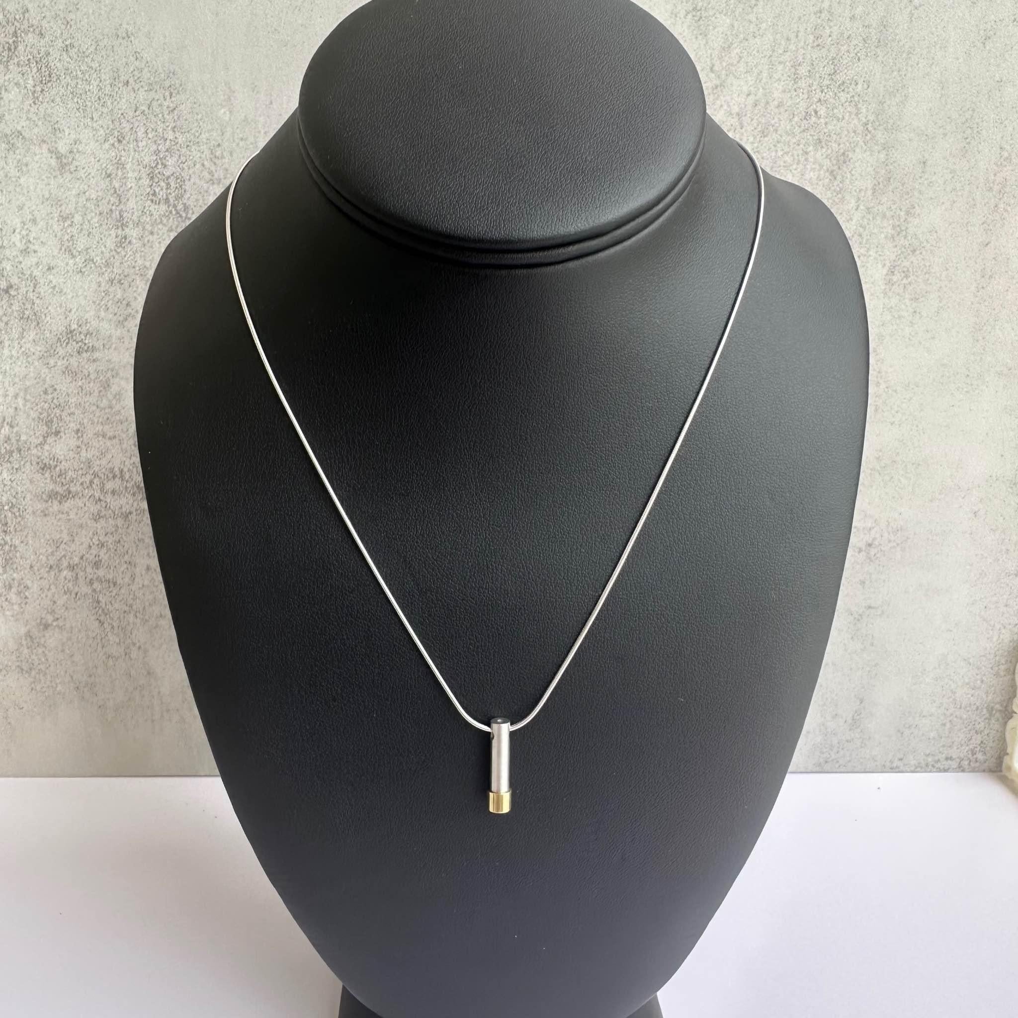 Frederic Duclos Necklace Sterling Silver Gold Accent Adjustable 18 to 20in