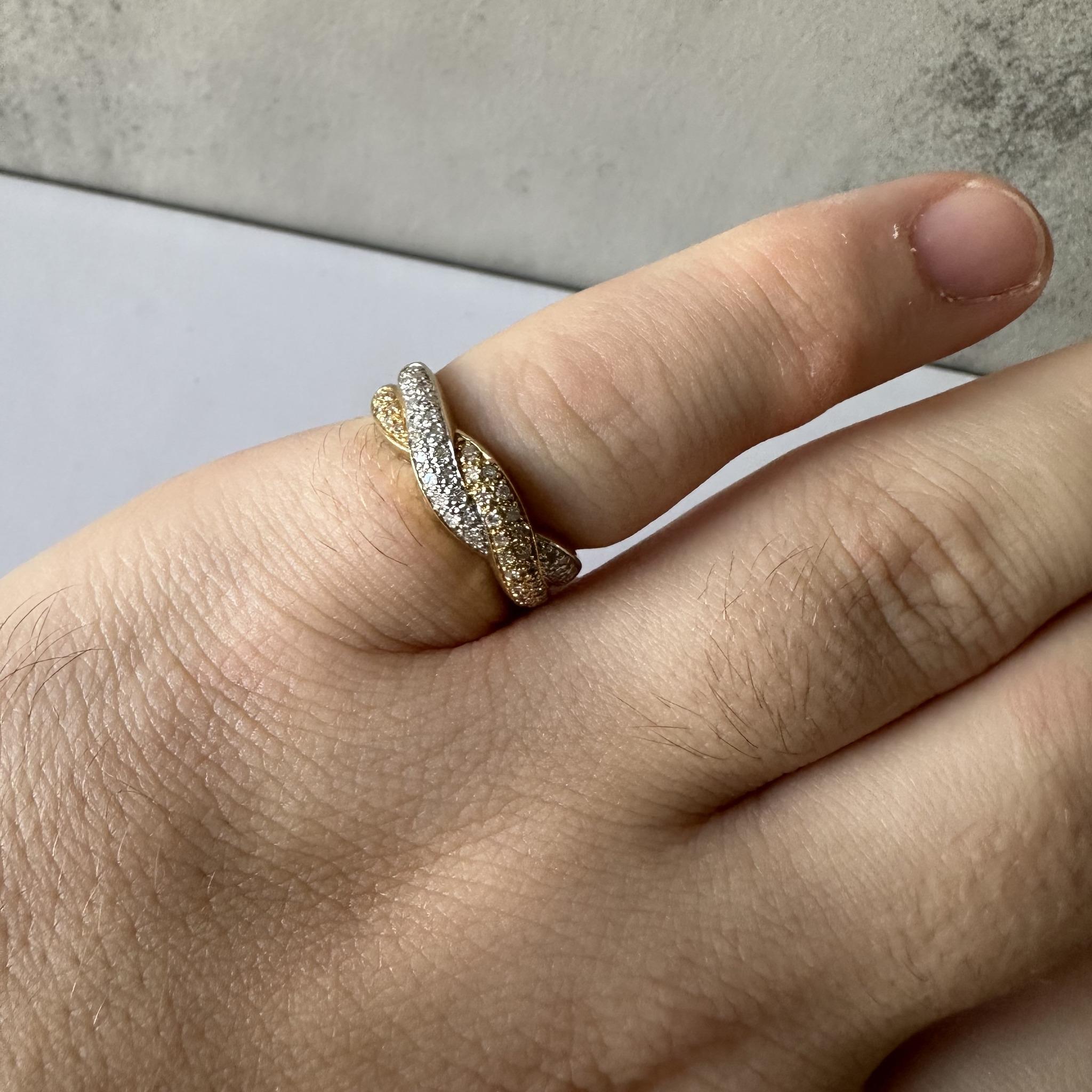 Estate Diamond Twist Ring in 14kt Yellow Gold – 0.50ctw Diamonds, Two-Tone