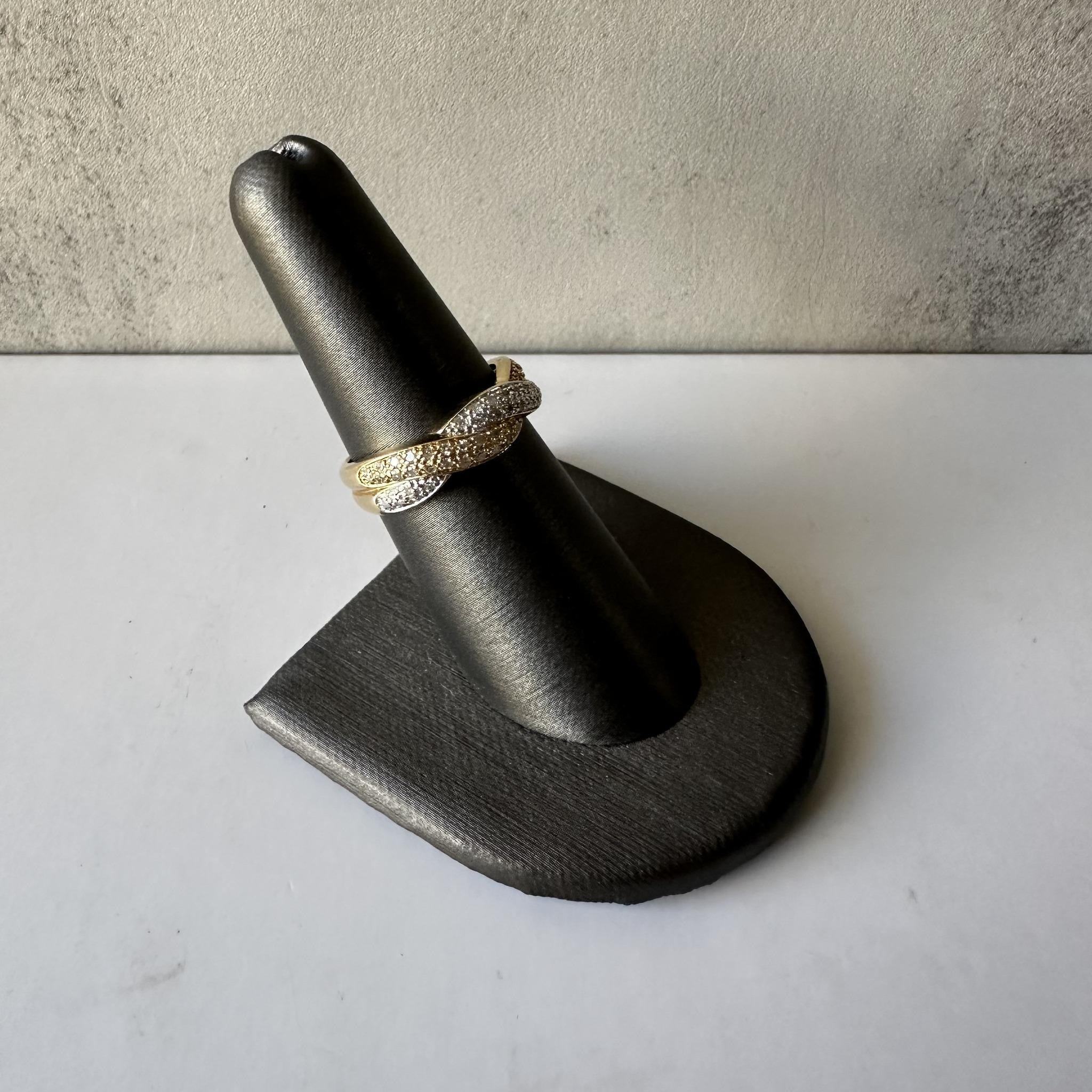 Estate Diamond Twist Ring in 14kt Yellow Gold – 0.50ctw Diamonds, Two-Tone