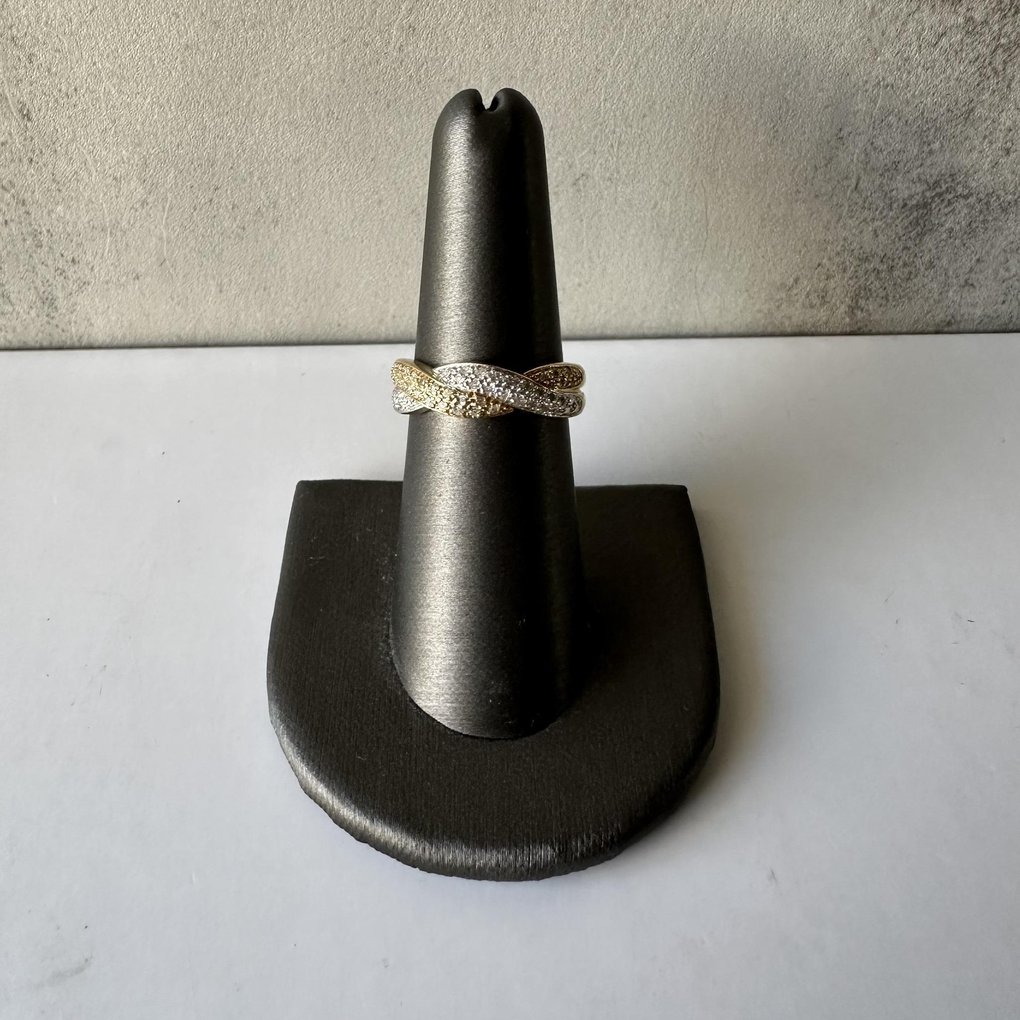 Estate Diamond Twist Ring in 14kt Yellow Gold – 0.50ctw Diamonds, Two-Tone