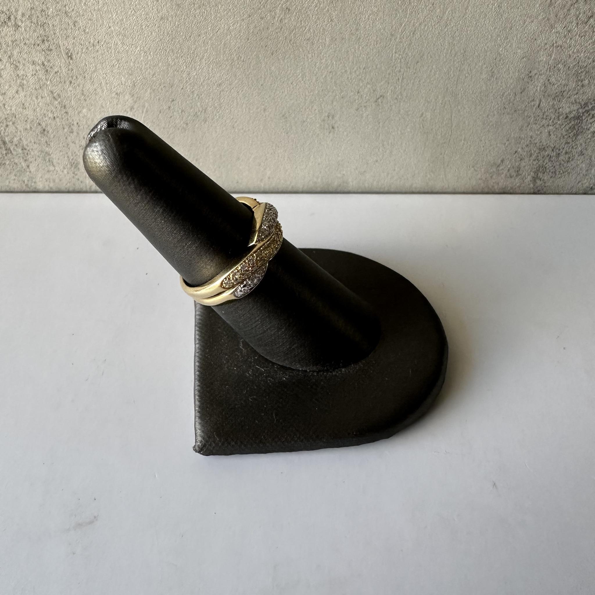 Estate Diamond Twist Ring in 14kt Yellow Gold – 0.50ctw Diamonds, Two-Tone