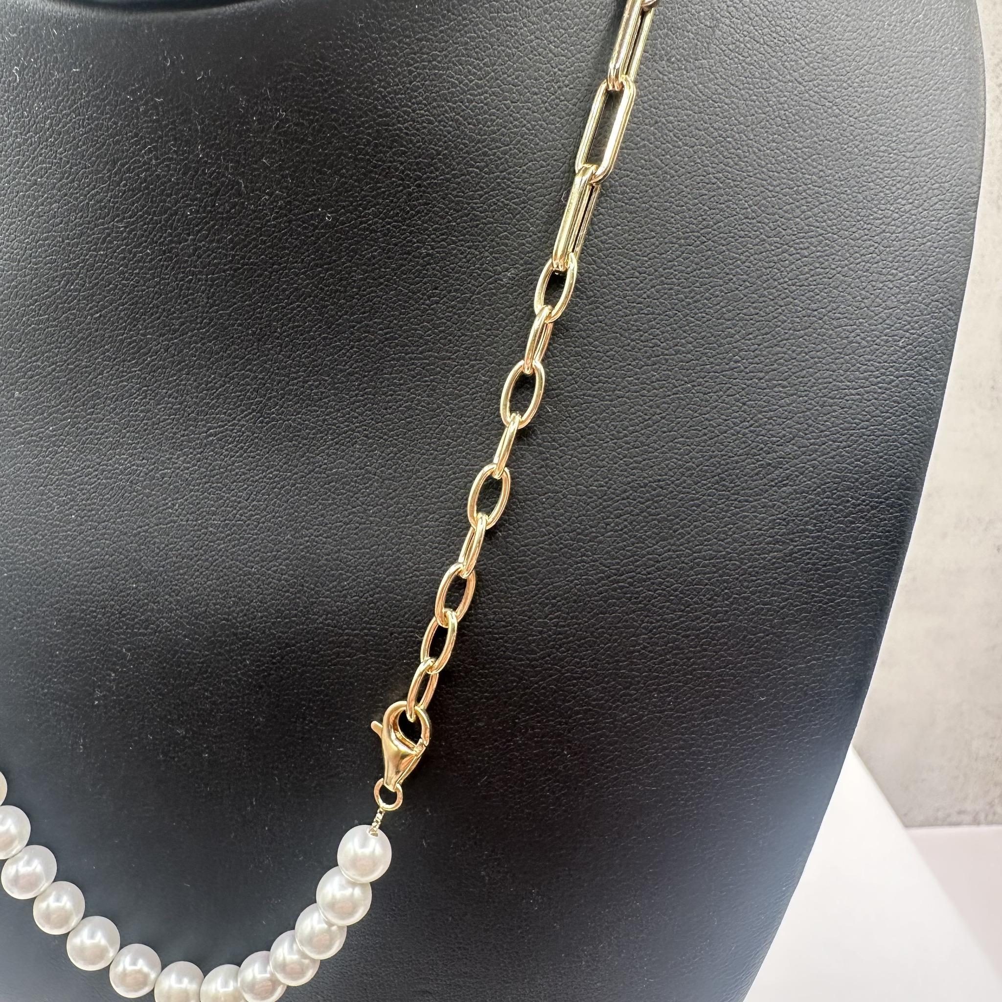 Effy Pearl Necklace 14K Yellow Gold Adjustable Designer