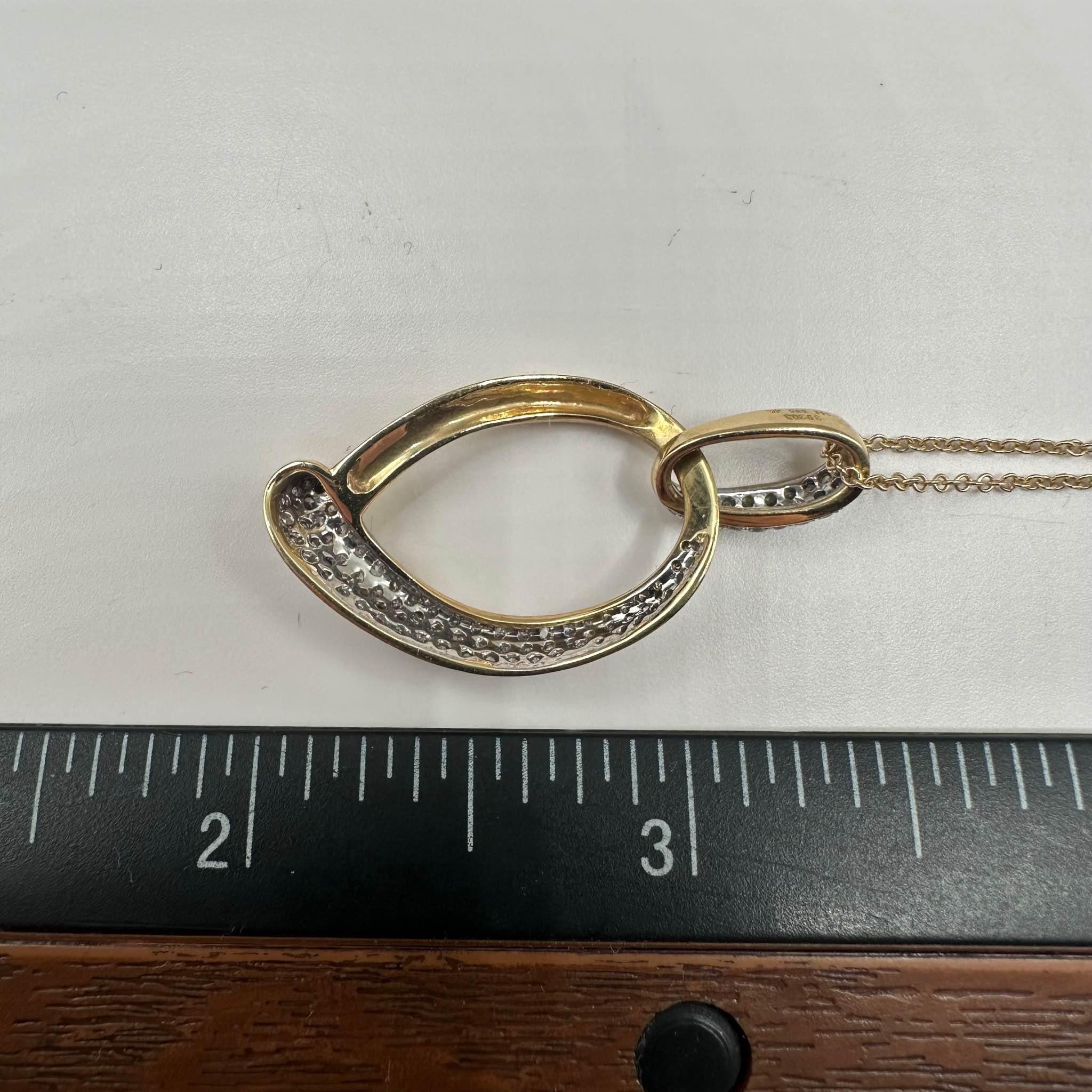 Pave Diamond Necklace 14K Two Tone Gold 0.75ctw GH I 16in