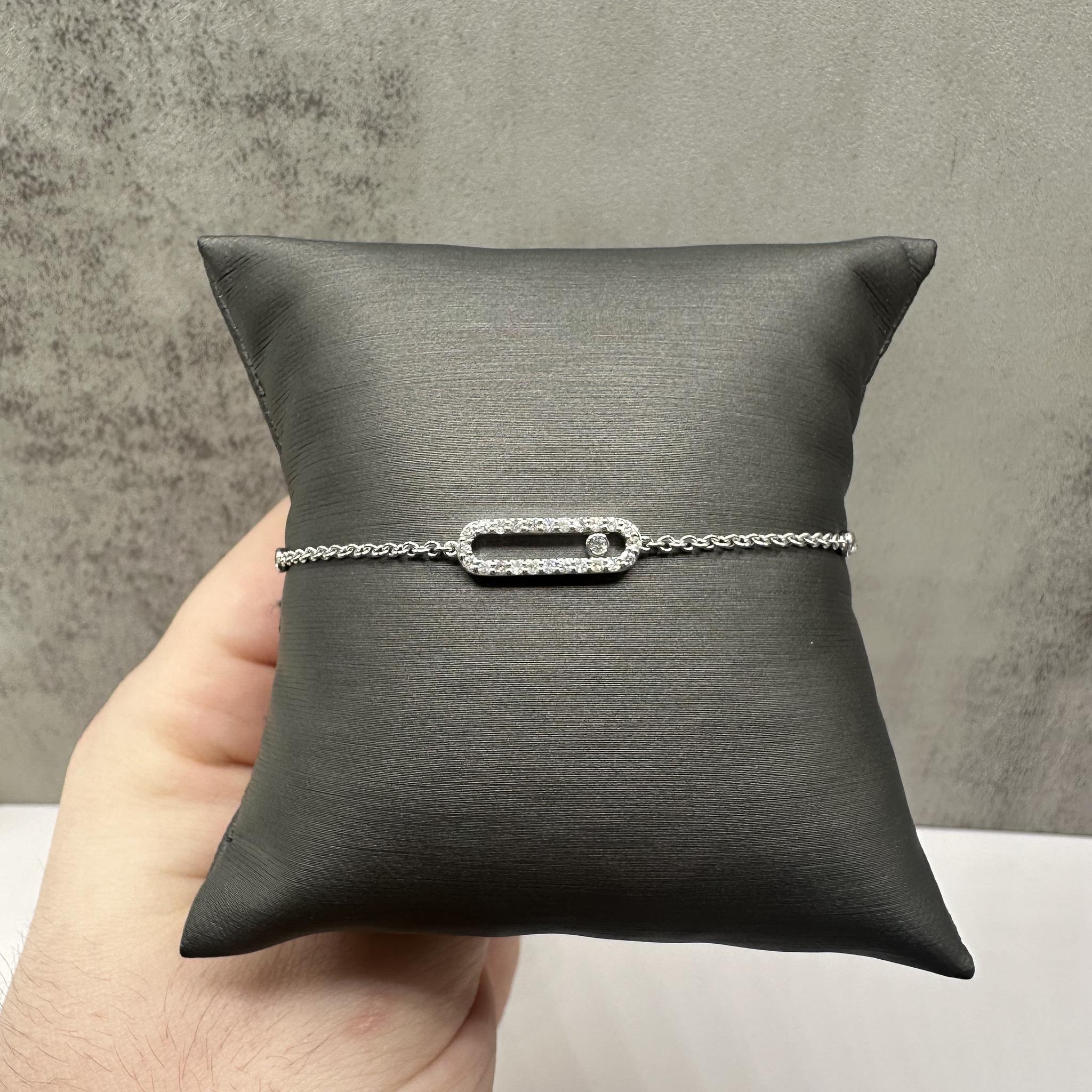 14kt White Gold Floating Style Diamond Bracelet - 0.30ctw HI I1, 7", New