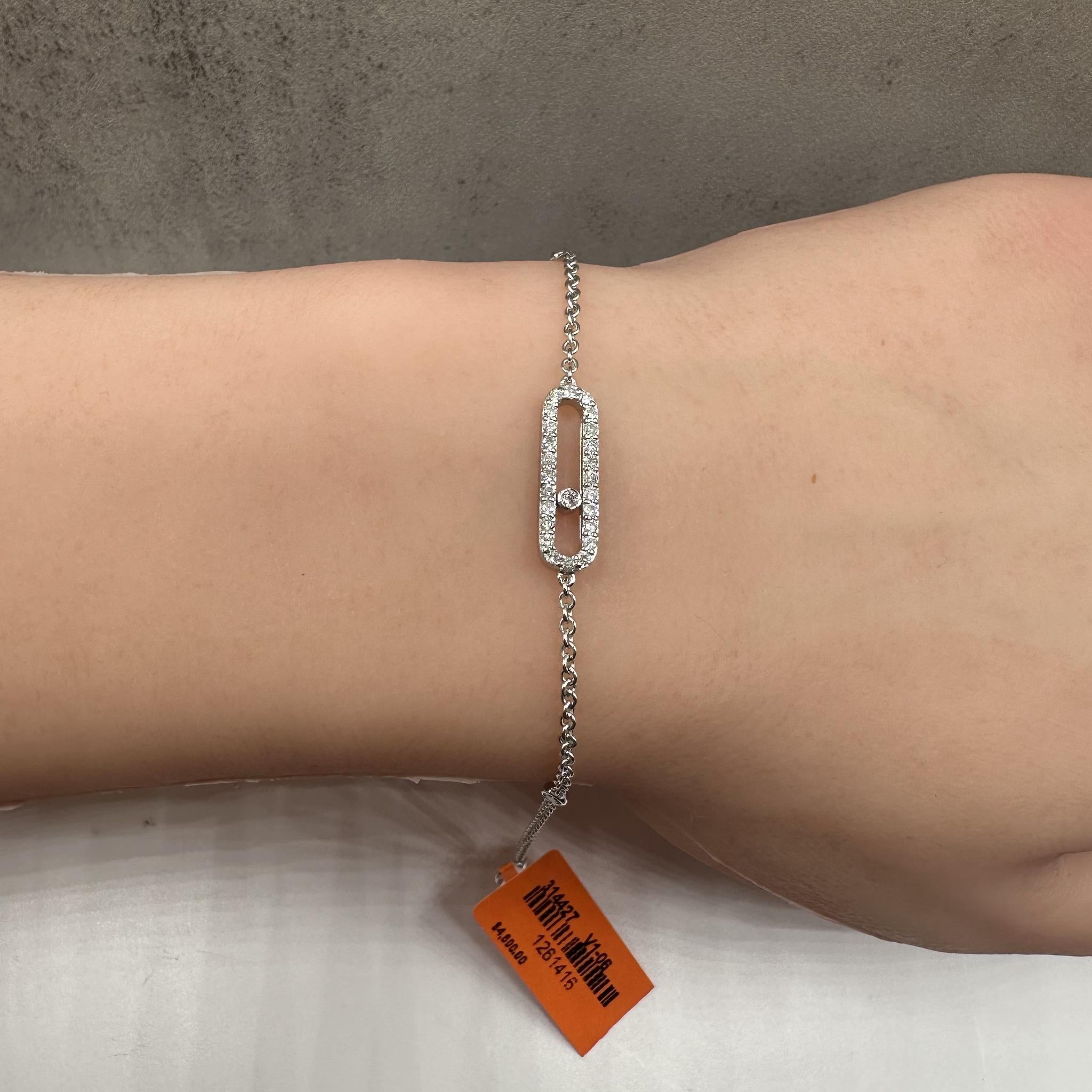 14kt White Gold Floating Style Diamond Bracelet - 0.30ctw HI I1, 7", New