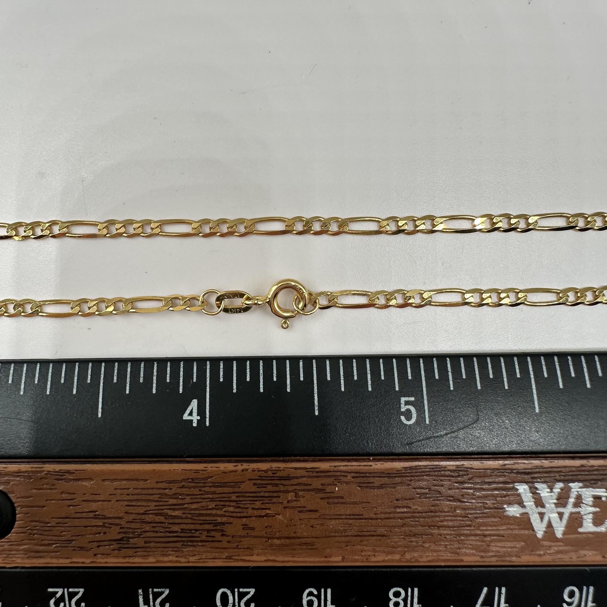 Italian Figaro Chain 14K Yellow Gold 18in 2.4mm 3.6g