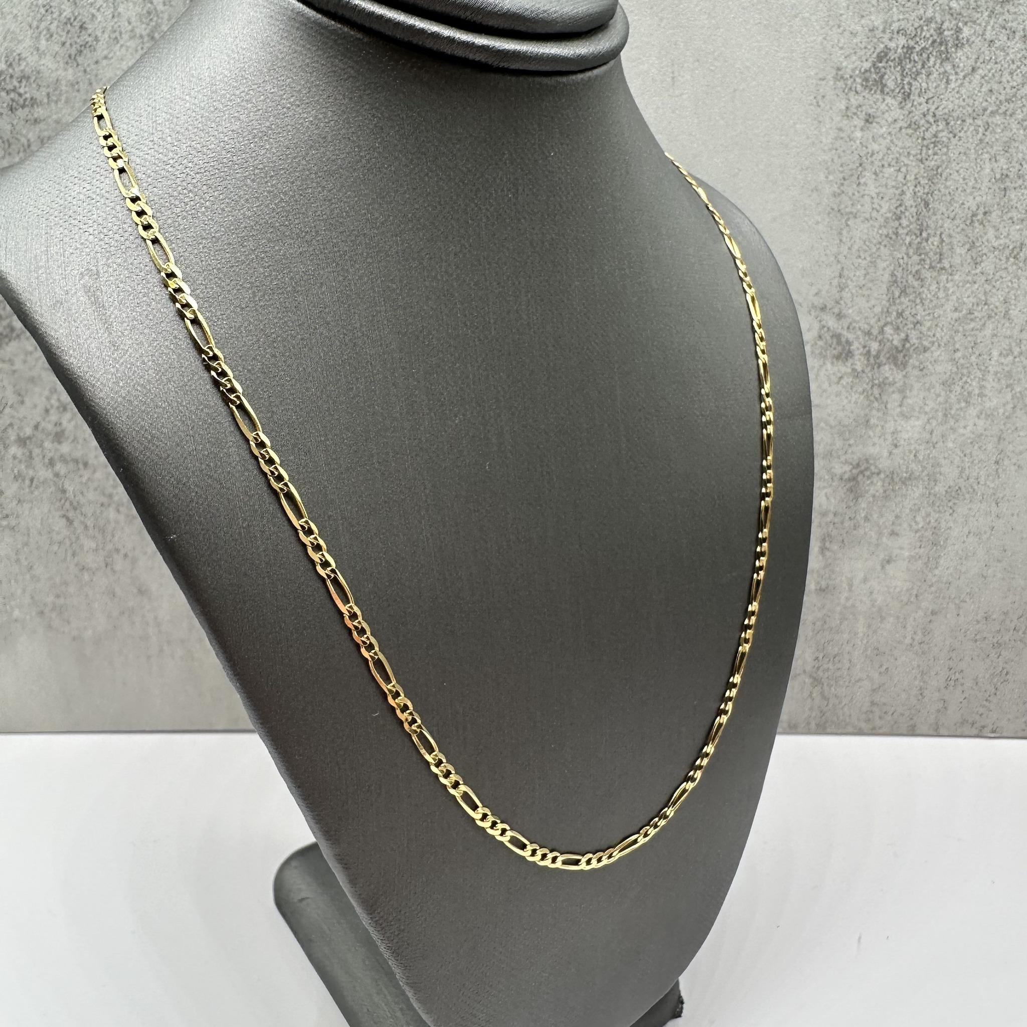 Italian Figaro Chain 14K Yellow Gold 18in 2.4mm 3.6g