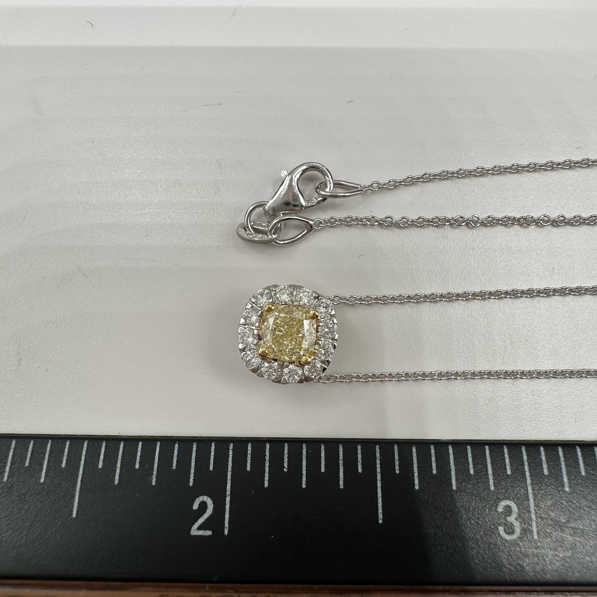 Natural Yellow Diamond Pendant Necklace 14K Gold 0.67ctw Adjustable 16 to 18in