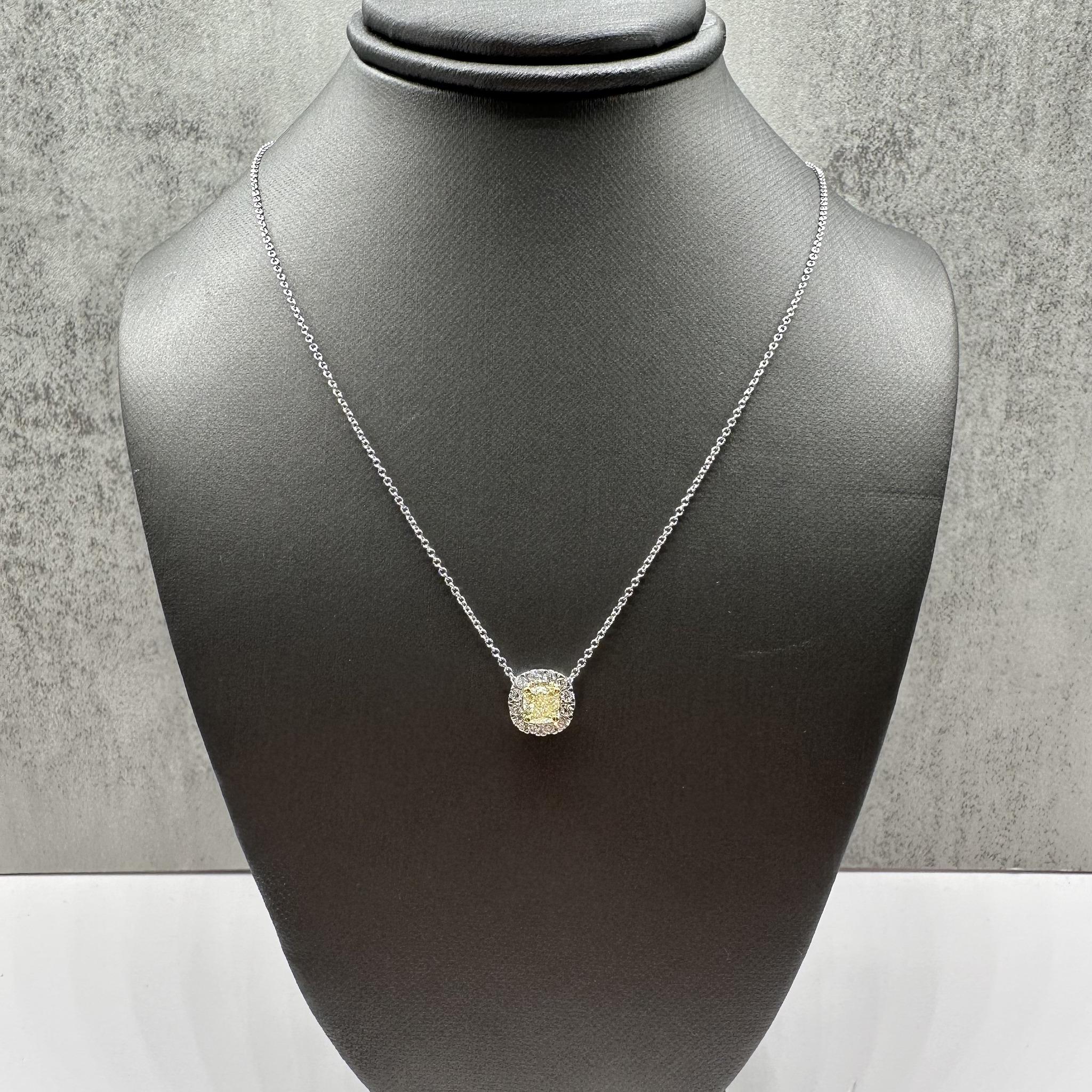 Natural Yellow Diamond Pendant Necklace 14K Gold 0.67ctw Adjustable 16 to 18in