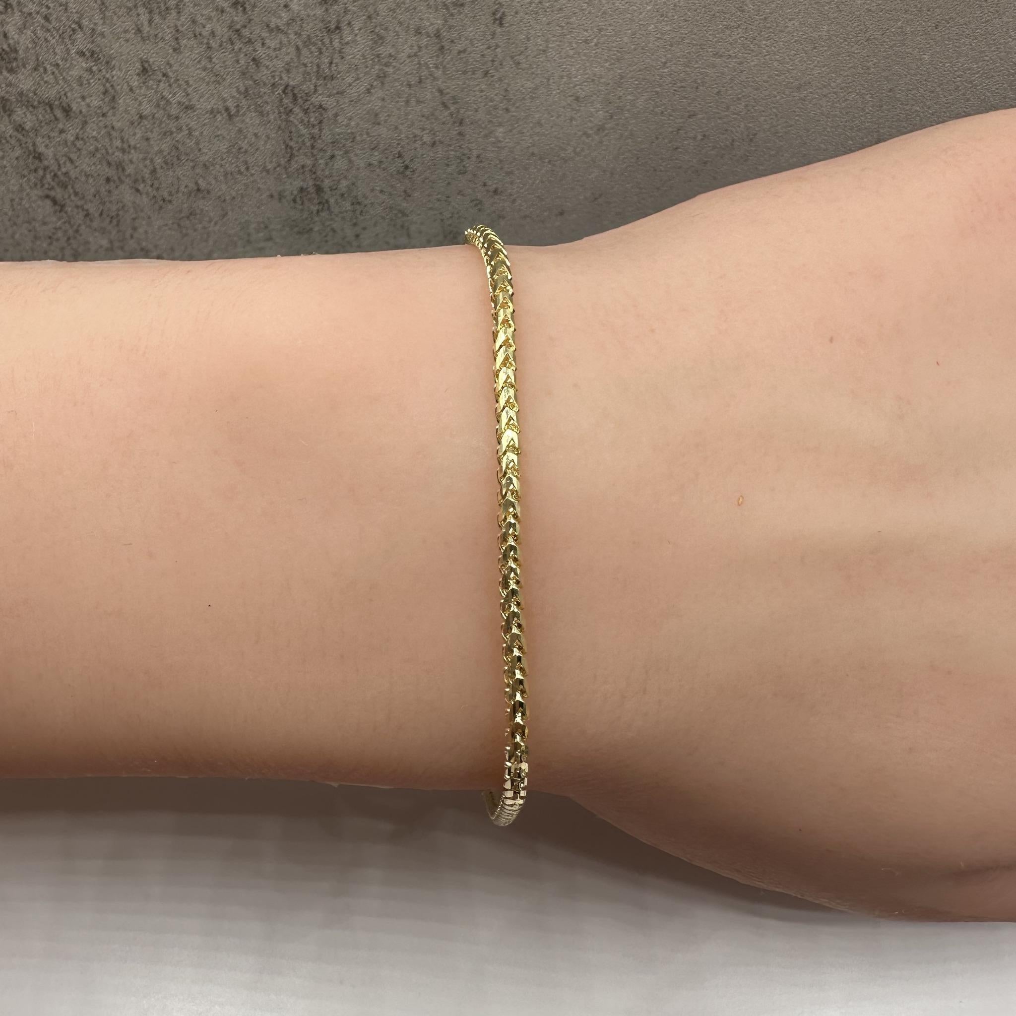 14kt Yellow Gold Franco Bracelet – 7.5in, 2.1mm, 4.7g, New