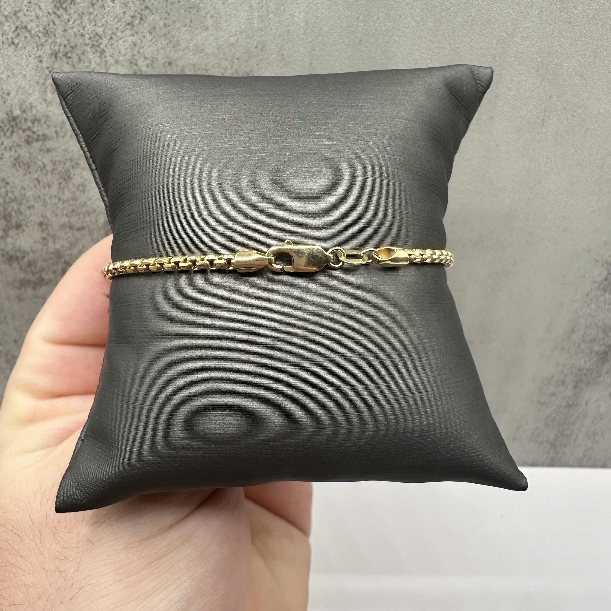 14kt Yellow Gold Rounded Box Chain Bracelet – 7.75in, 2.4mm, 2.93g, New