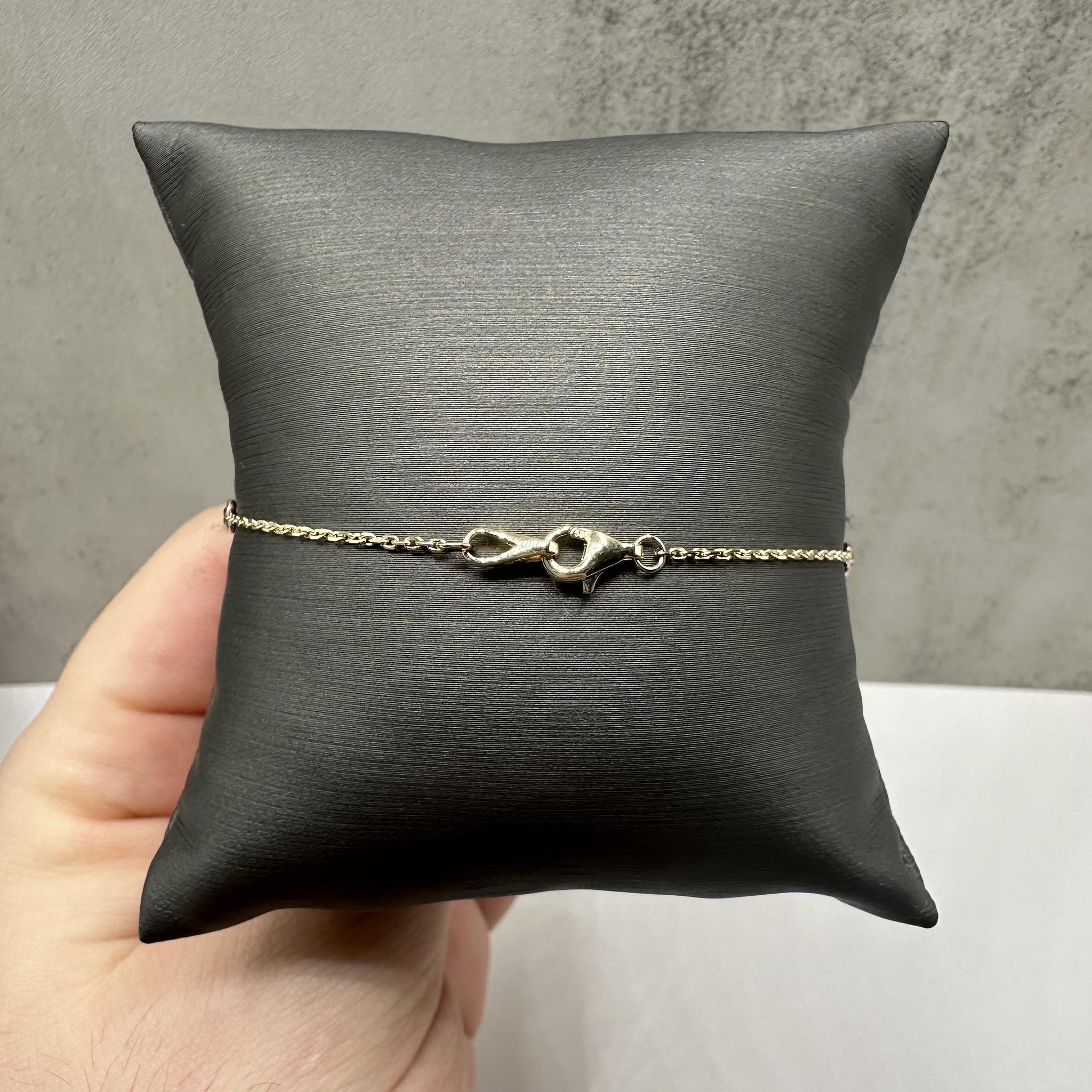 Black Diamond Station Bracelet in 14kt Yellow Gold – 0.25ctw, 7in, New