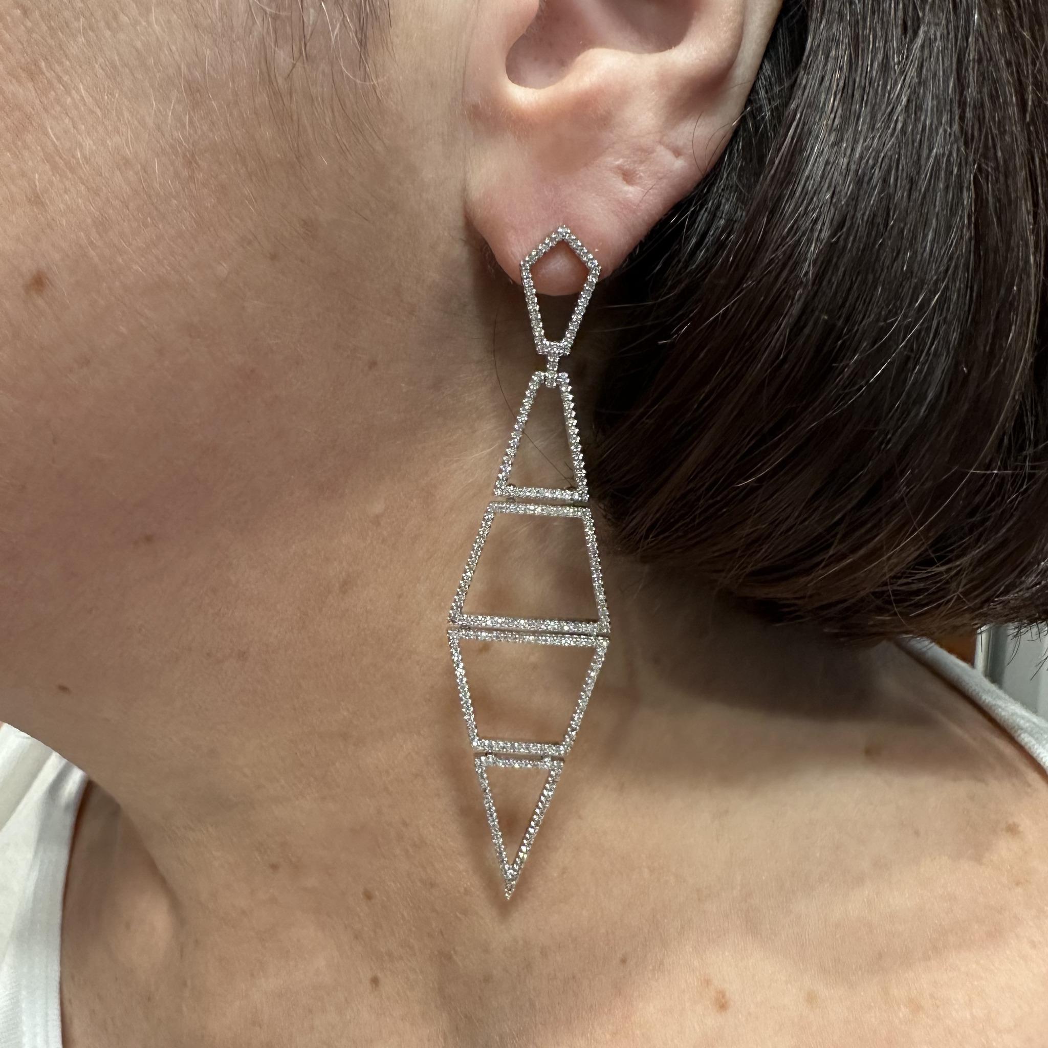 Vera Wang Love Diamond Runway Earrings 10K White Gold 1.50ctw