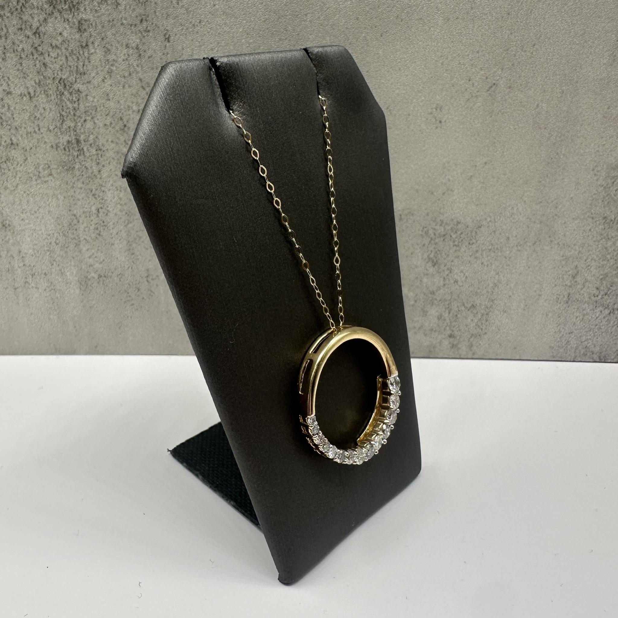 Diamond Circle Necklace 14K Yellow Gold 1ctw 18in Pre Loved