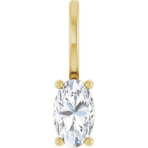 5x3 mm Natural White Sapphire Charm/Pendant