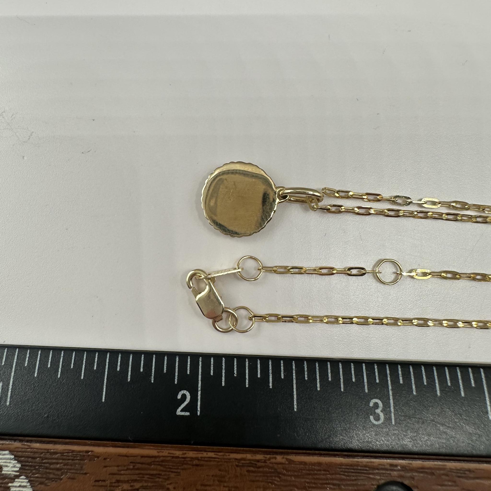 Diamond Paperclip Chain Necklace 10K Yellow Gold 0.08ctw Adjustable New