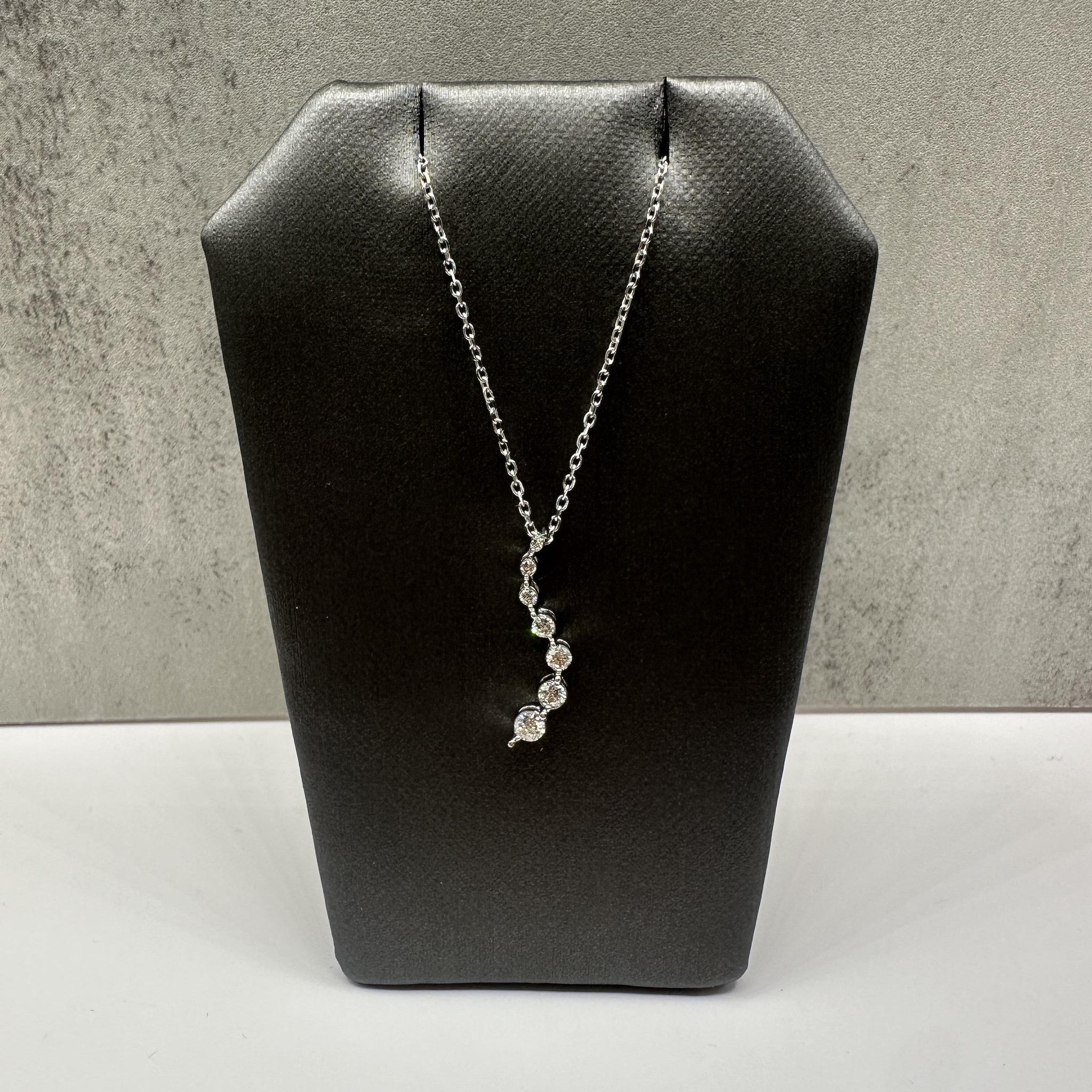 Diamond Journey Necklace 10K White Gold 0.25ctw 18in New
