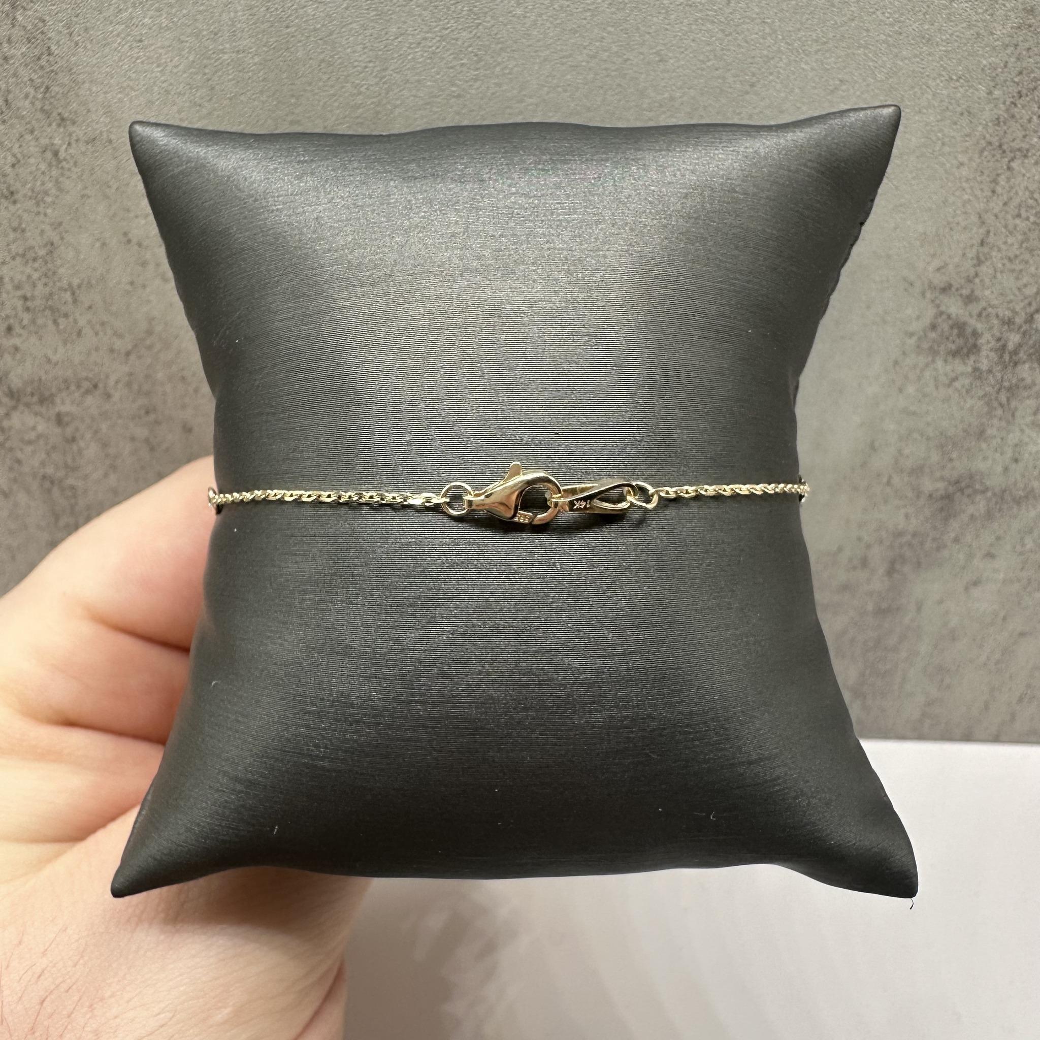 Diamond Station Bracelet in 14kt Yellow Gold – 0.15ctw, 7in, New
