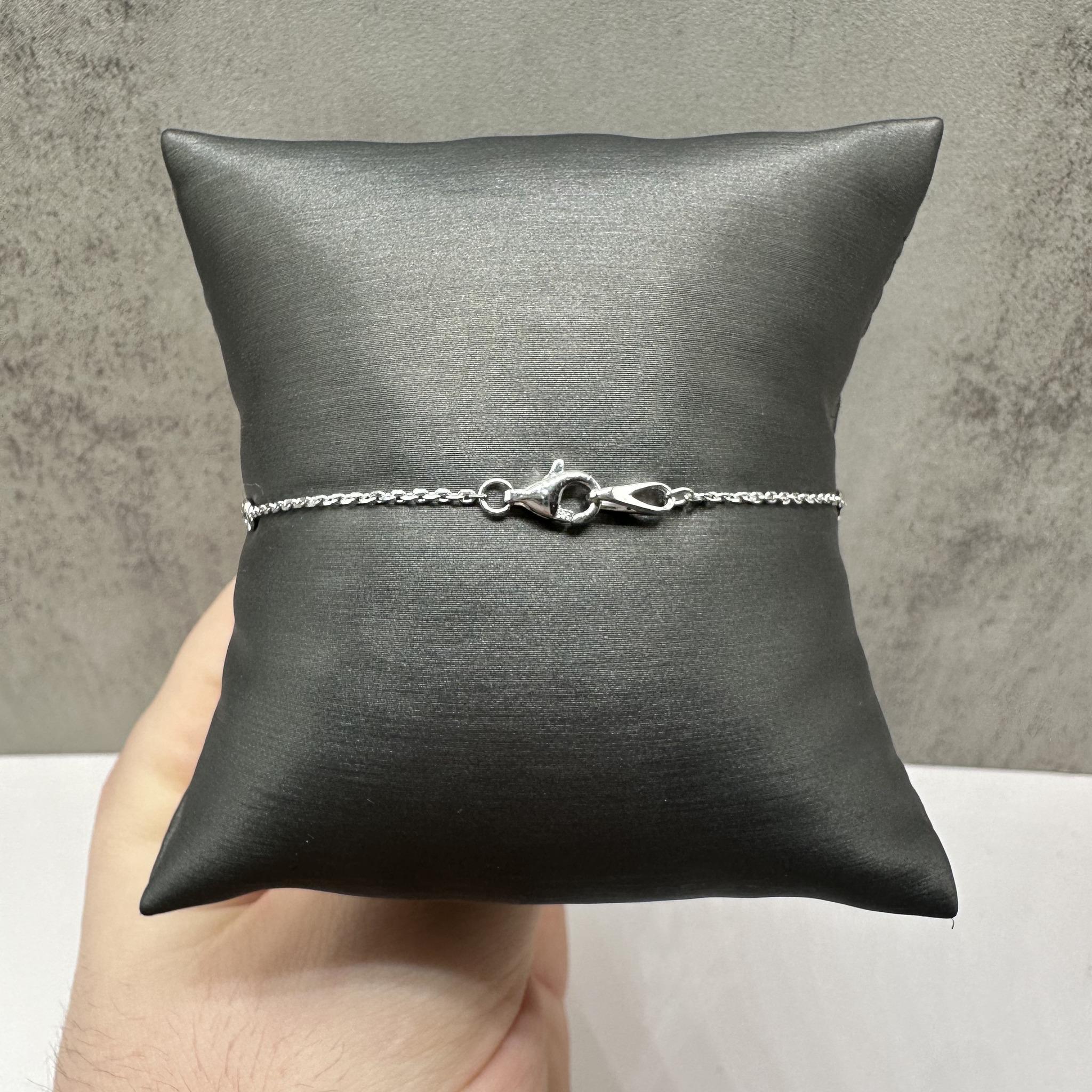 Diamond Station Bracelet in 14kt White Gold – 0.22ctw, 7in, New