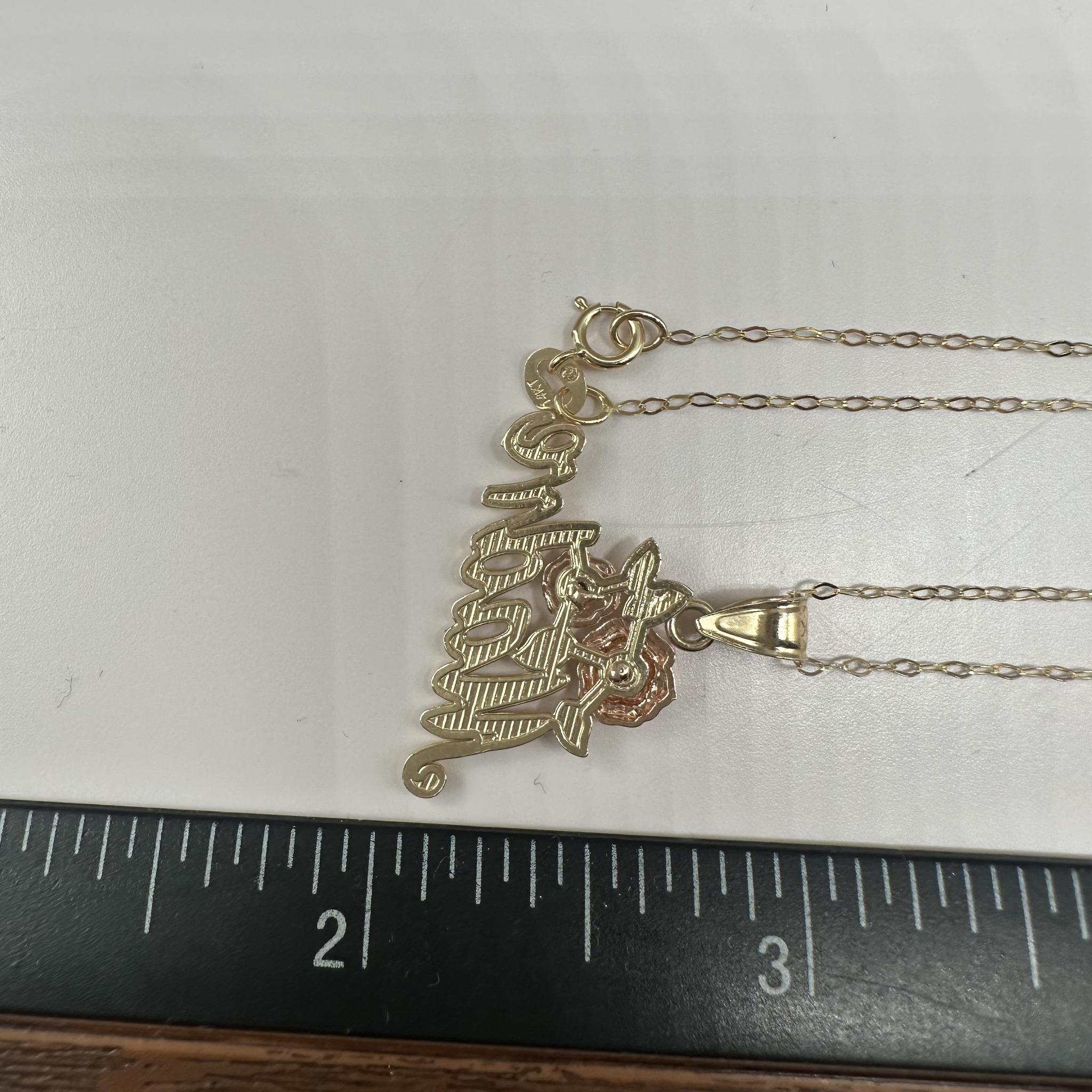 Madre Flower Necklace in 14kt Yellow Gold – 18in, New