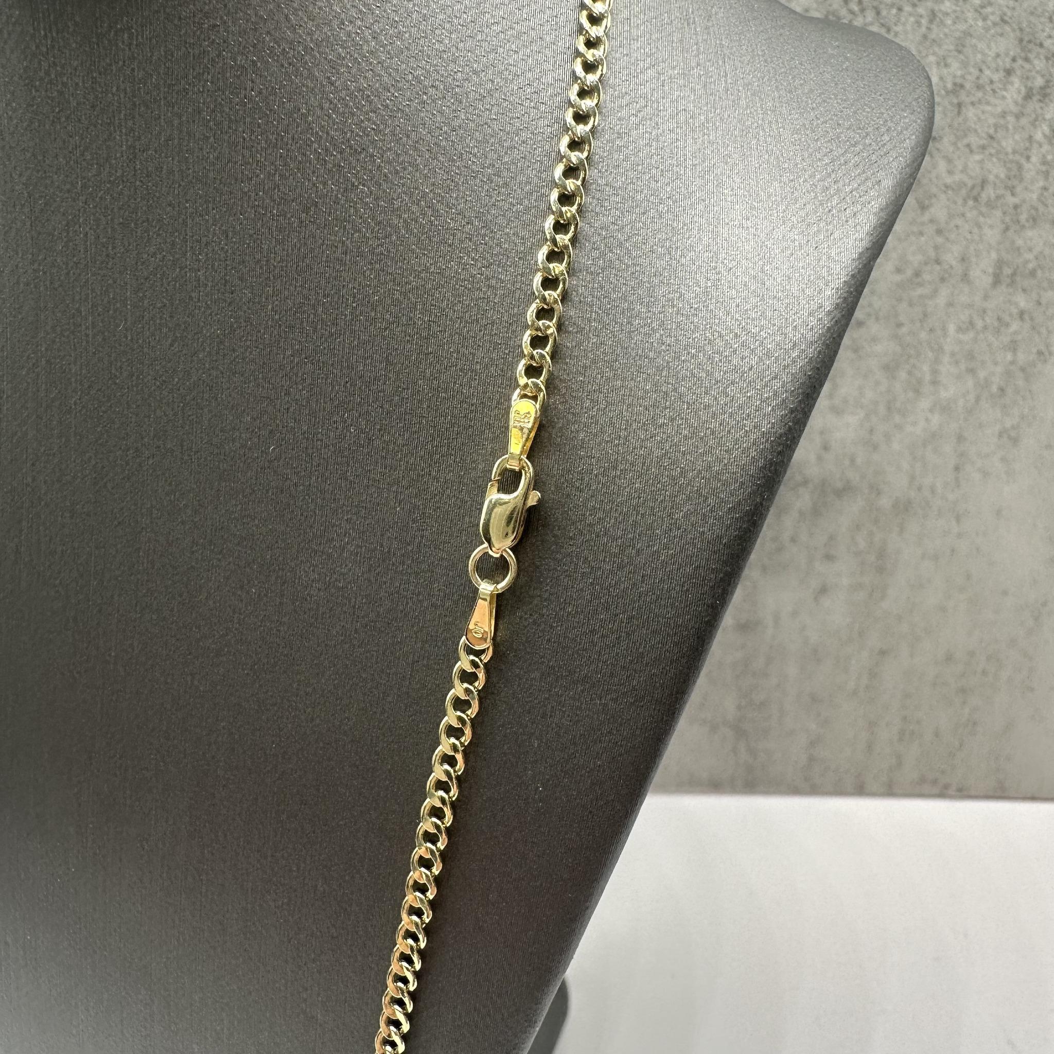 14K Yellow Gold Curb Chain 18in 2.6mm New